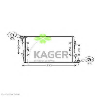 KAGER 312845 Радиатор охлаждения двигателя