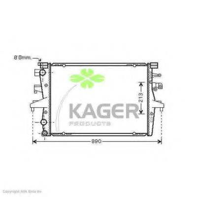 KAGER 313427 Радиатор охлаждения двигателя