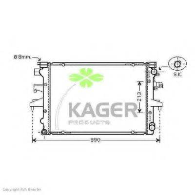 KAGER 313428 Радиатор охлаждения двигателя