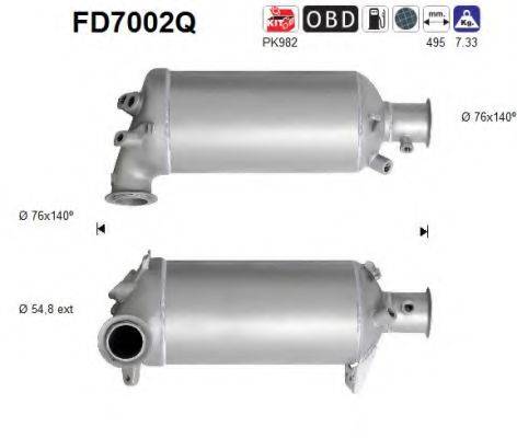 AS FD7002Q Сажевий/частковий фільтр, система вихлопу ОГ