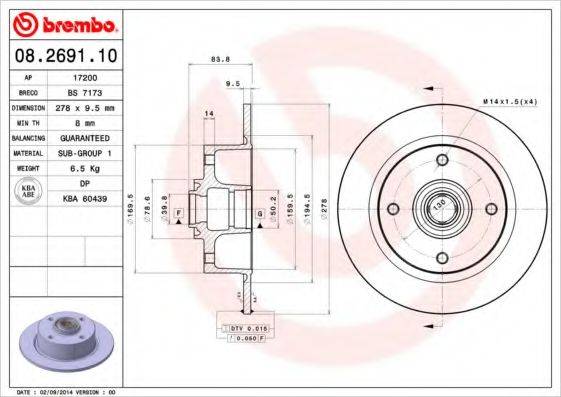 Тормозной диск BRECO BS 7173