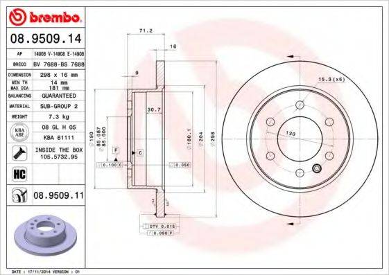 Тормозной диск BRECO BS 7688