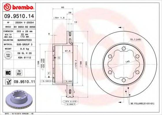 Тормозной диск BRECO BS 8650