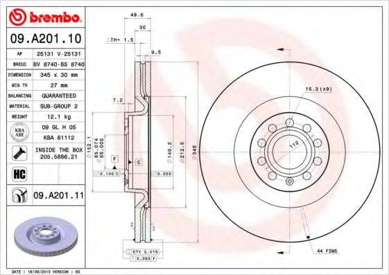 Тормозной диск BRECO BS 8740
