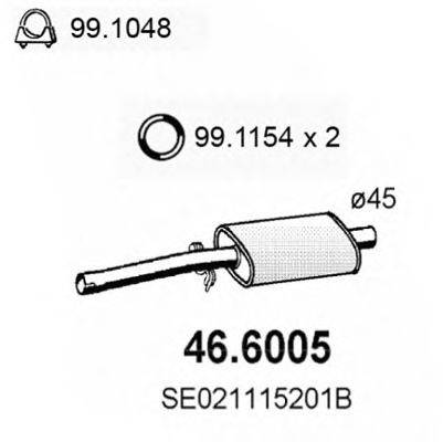 Середній глушник вихлопних газів ASSO 46.6005
