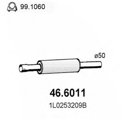Средний глушитель выхлопных газов ASSO 46.6011