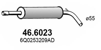 Средний глушитель выхлопных газов ASSO 46.6023