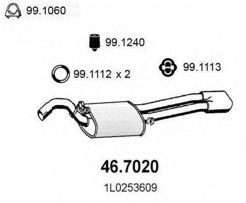 ASSO 467020 Глушитель выхлопных газов конечный