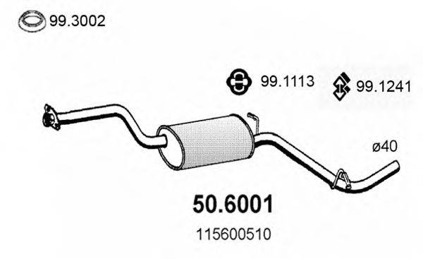 Средний глушитель выхлопных газов ASSO 50.6001
