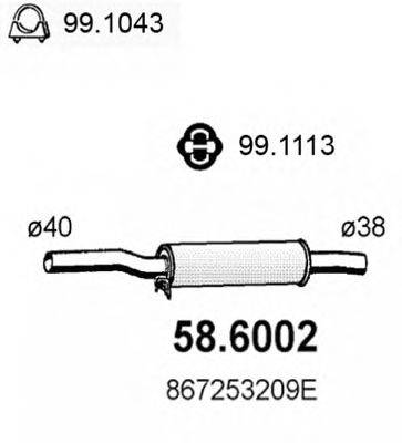 ASSO 586002 Середній глушник вихлопних газів