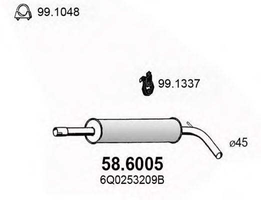 ASSO 586005 Средний глушитель выхлопных газов
