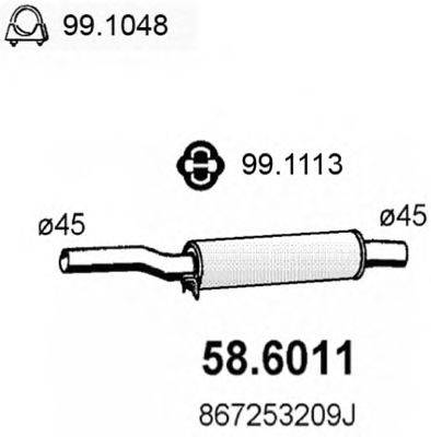 ASSO 586011 Середній глушник вихлопних газів
