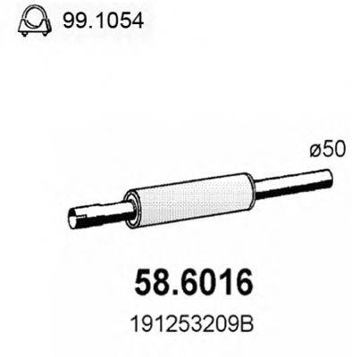 ASSO 586016 Средний глушитель выхлопных газов