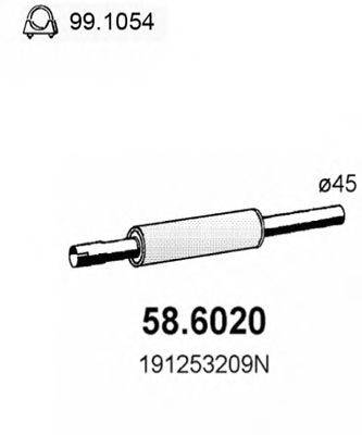ASSO 586020 Средний глушитель выхлопных газов