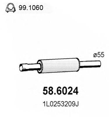 ASSO 586024 Средний глушитель выхлопных газов