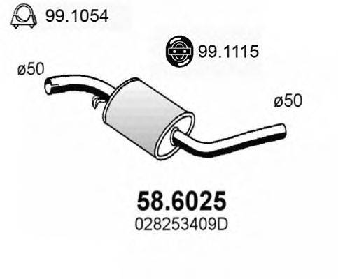ASSO 586025 Середній глушник вихлопних газів