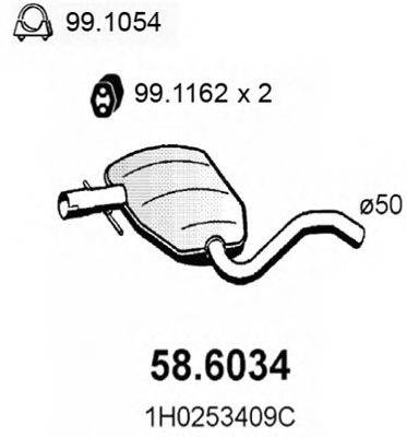 Середній глушник вихлопних газів ASSO 58.6034