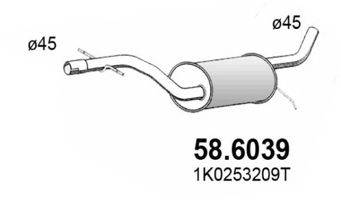 ASSO 586039 Средний глушитель выхлопных газов