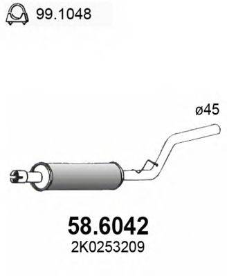 Средний глушитель выхлопных газов ASSO 58.6042
