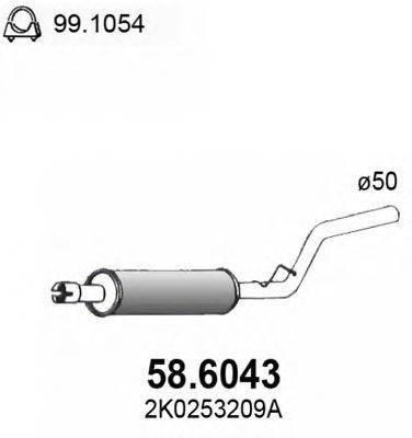 ASSO 586043 Средний глушитель выхлопных газов