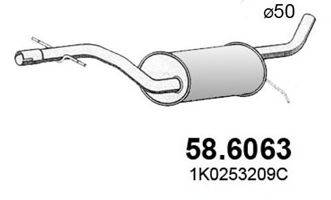 Средний глушитель выхлопных газов ASSO 58.6063
