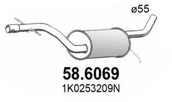ASSO 586069 Средний глушитель выхлопных газов
