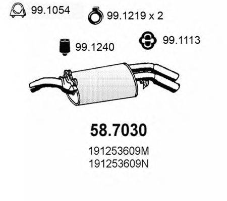 Глушитель выхлопных газов конечный ASSO 58.7030