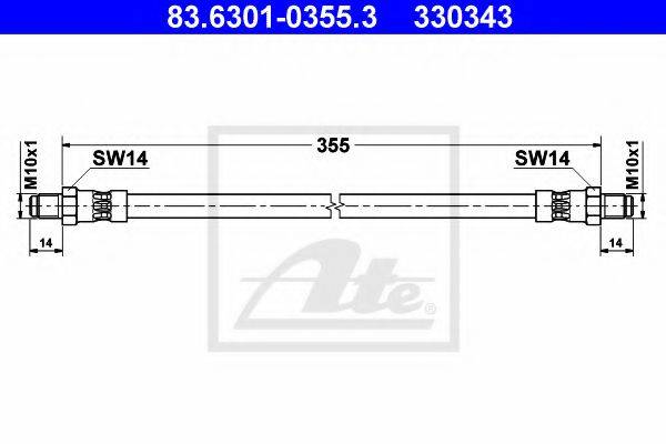 Тормозной шланг ATE 83.6301-0355.3