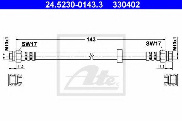 Тормозной шланг ATE 24.5230-0143.3