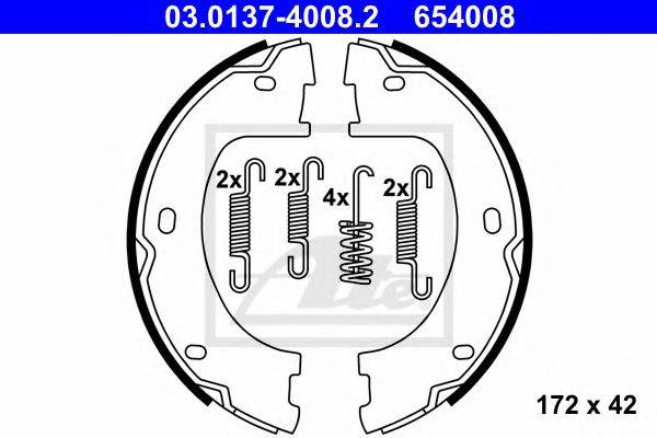 Комплект тормозных колодок, стояночная тормозная система ATE 03.0137-4008.2