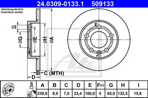 Тормозной диск ATE 24.0309-0133.1