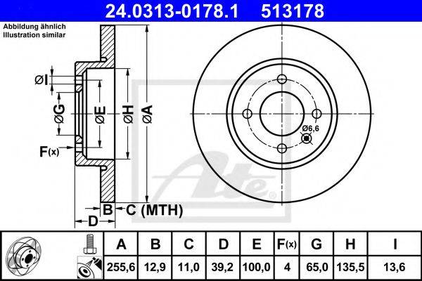 Тормозной диск ATE 24.0313-0178.1