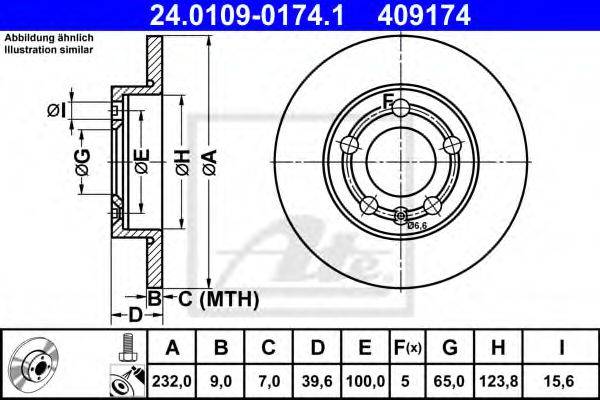 Тормозной диск ATE 24.0109-0174.1