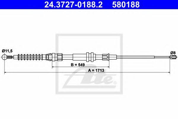 Трос, стоянкова гальмівна система ATE 24.3727-0188.2