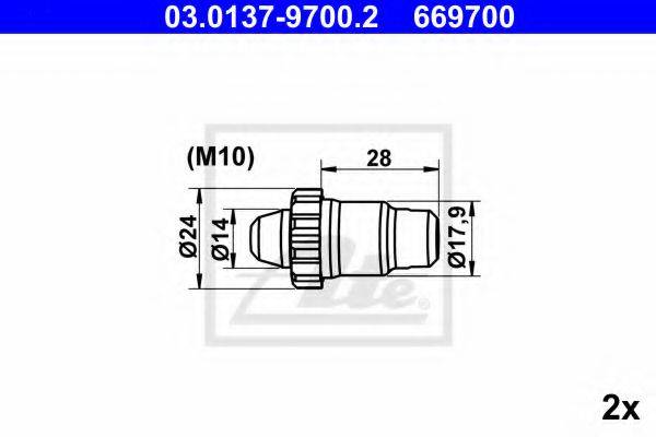 ATE 03013797002 Комплектуючі, стоянкова гальмівна система