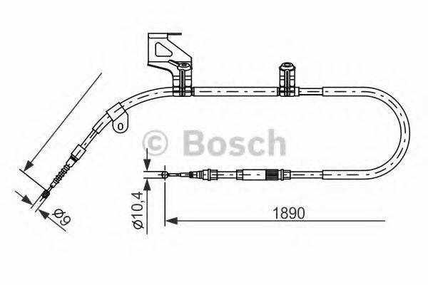 BOSCH 1987477803 Трос, стояночная тормозная система
