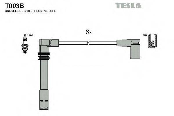 Комплект проводов зажигания TESLA T003B
