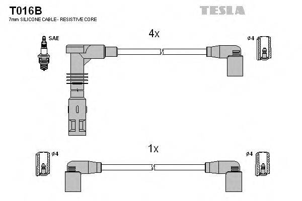Комплект проводов зажигания TESLA T016B