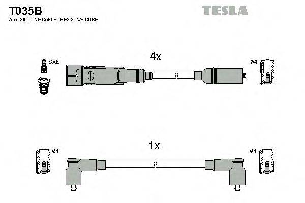 TESLA T035B Комплект проводов зажигания