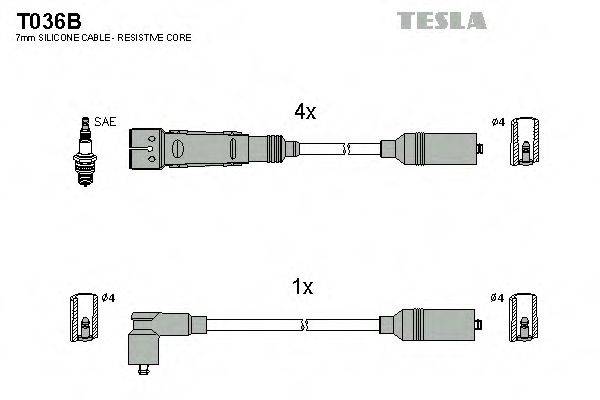 TESLA T036B Комплект проводов зажигания