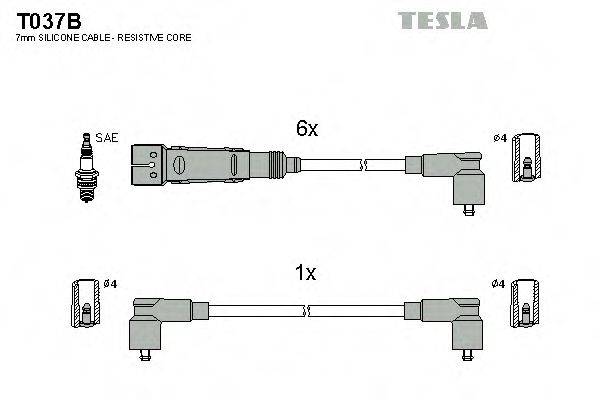 TESLA T037B Комплект дротів запалення