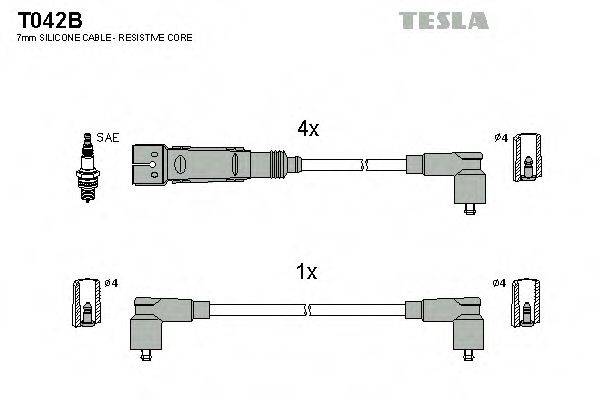 TESLA T042B Комплект дротів запалення