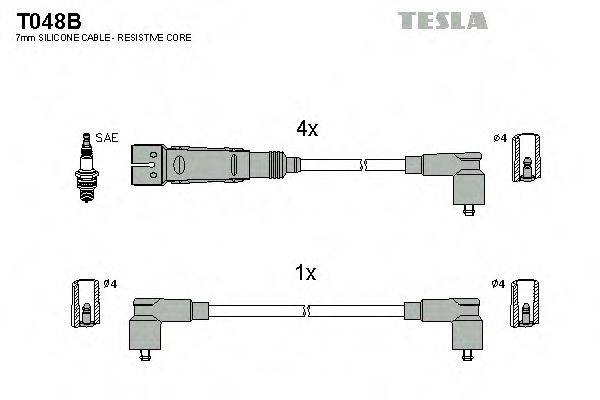 TESLA T048B Комплект дротів запалення