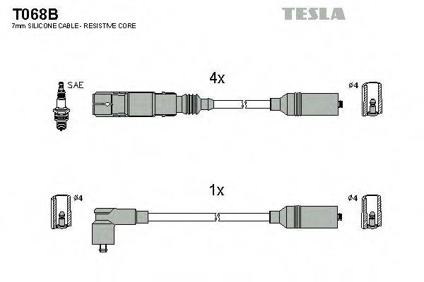 TESLA T068B Комплект проводов зажигания