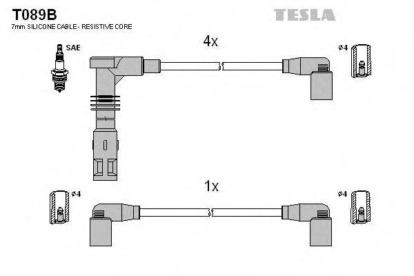 TESLA T089B Комплект проводов зажигания