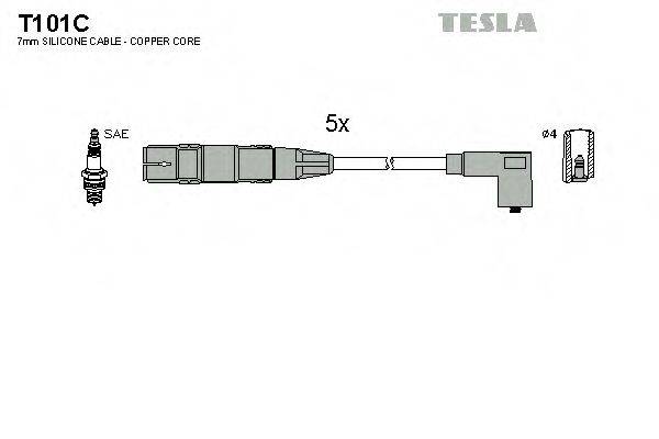 Комплект проводов зажигания TESLA T101C