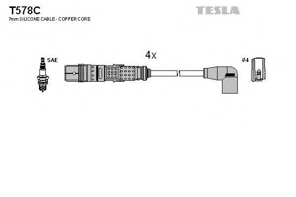 TESLA T578C Комплект проводов зажигания
