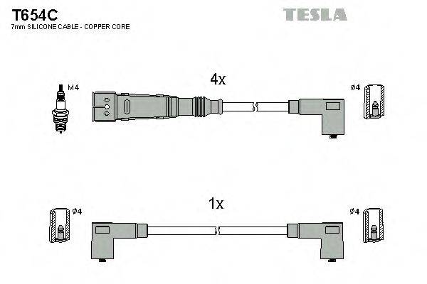 TESLA T654C Комплект проводов зажигания