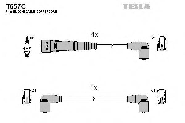 TESLA T657C Комплект проводов зажигания