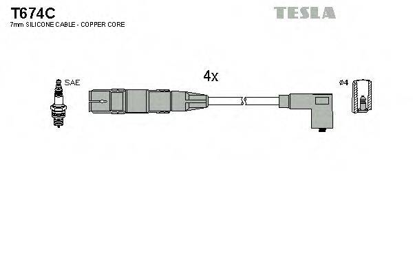 TESLA T674C Комплект проводов зажигания